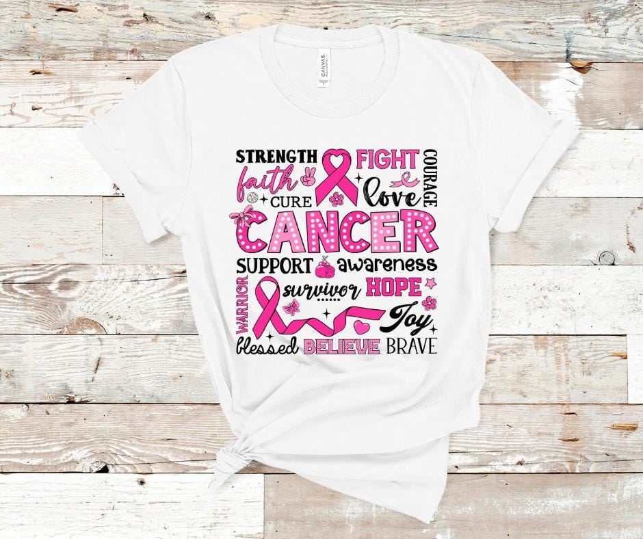 Strenght/Hope/Breast Cancer Awareness- DTF Transfer Print- Ready To Press