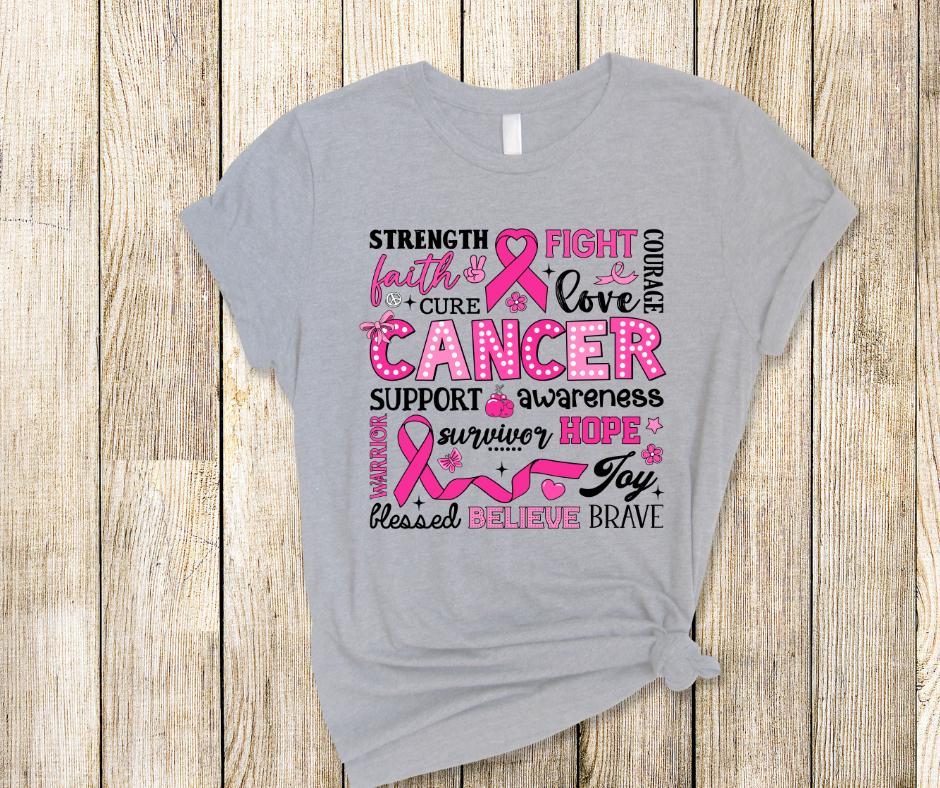 Strenght/Hope/Breast Cancer Awareness- DTF Transfer Print- Ready To Press