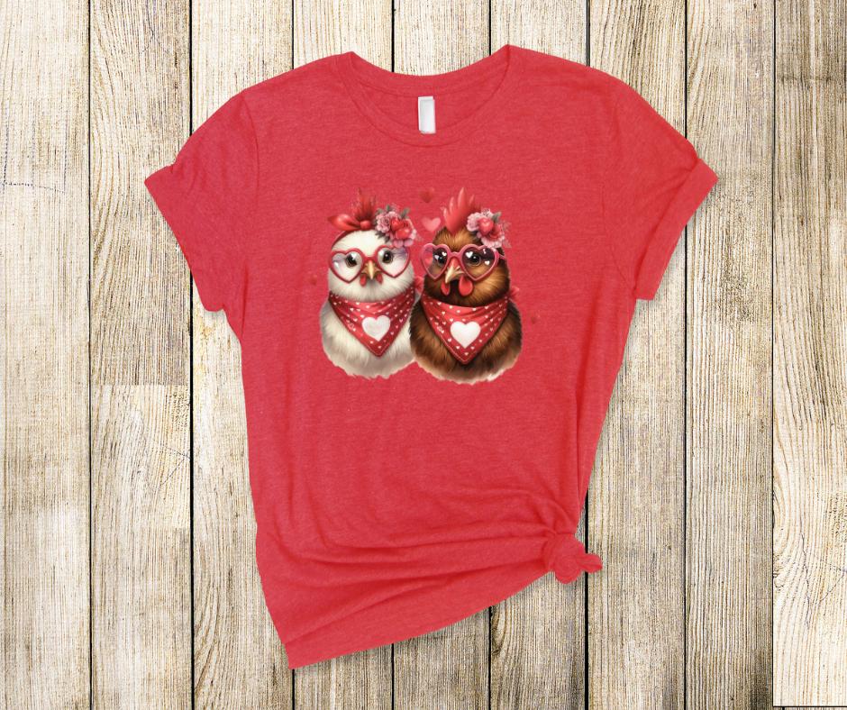 Adorable Valentines Chickens- Chicken DTF Transfer Prints- Ready To Press