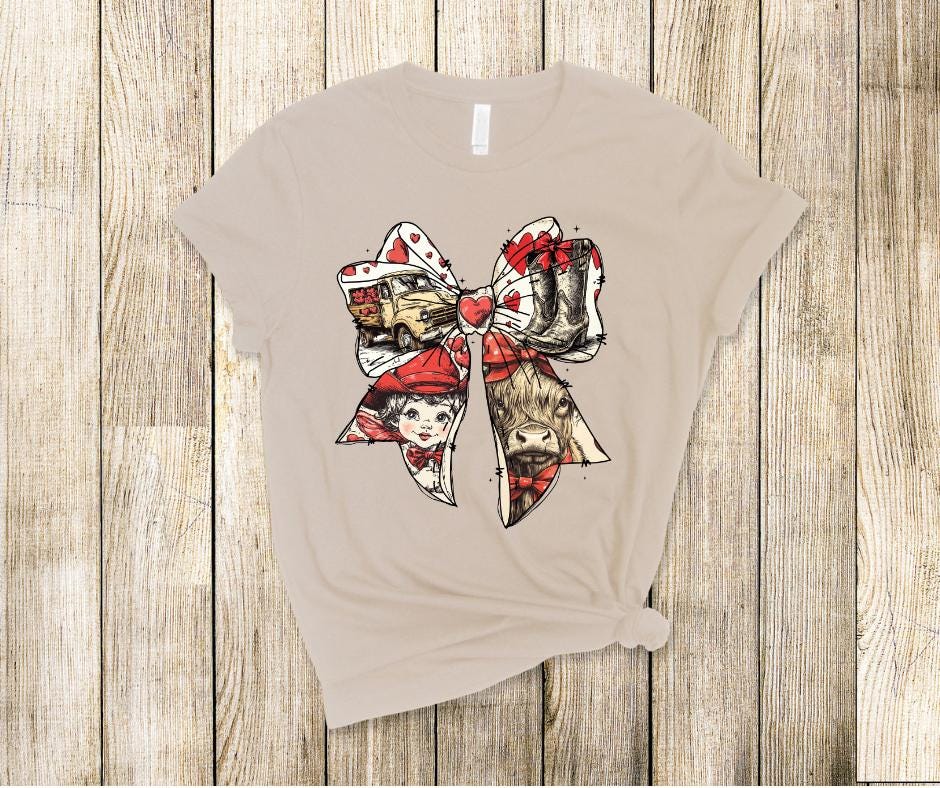 Vintange Valentines Coquette Bow- Valentines DTF Transfer Prints- Ready To Press