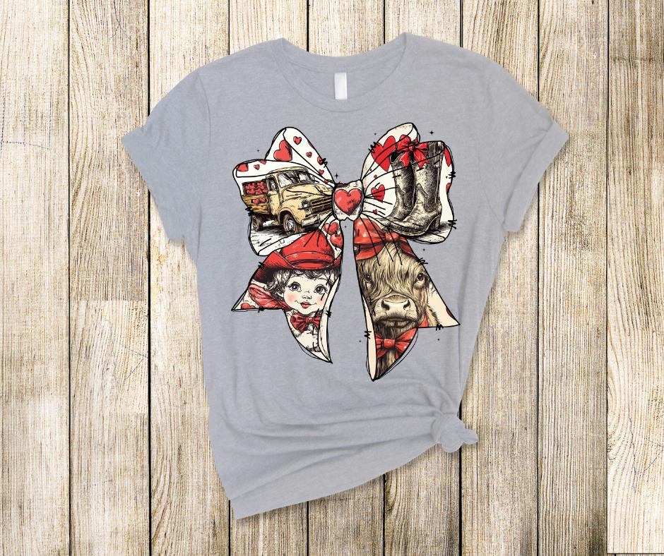Vintange Valentines Coquette Bow- Valentines DTF Transfer Prints- Ready To Press