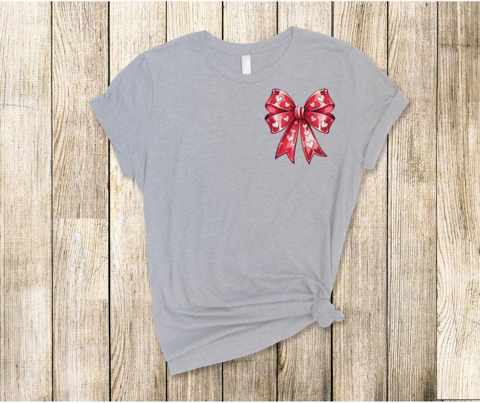 Red Coquette With Hearts- Valentines Day Transfer Prints- Ready To Press