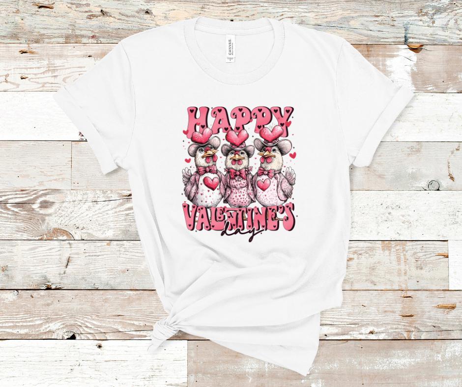 Happy Valentines Day Chickens- Valentines DTF Transfer Prints- Ready To Press