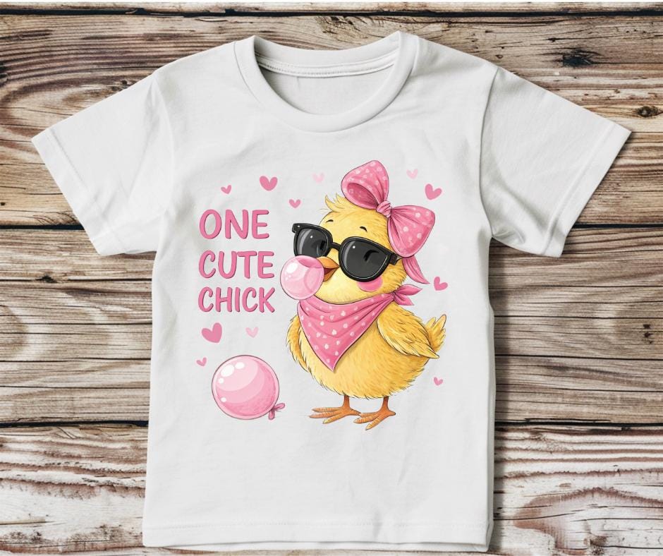 One Cute Chick- Little Chick DTF Transfer Print- Ready To Press