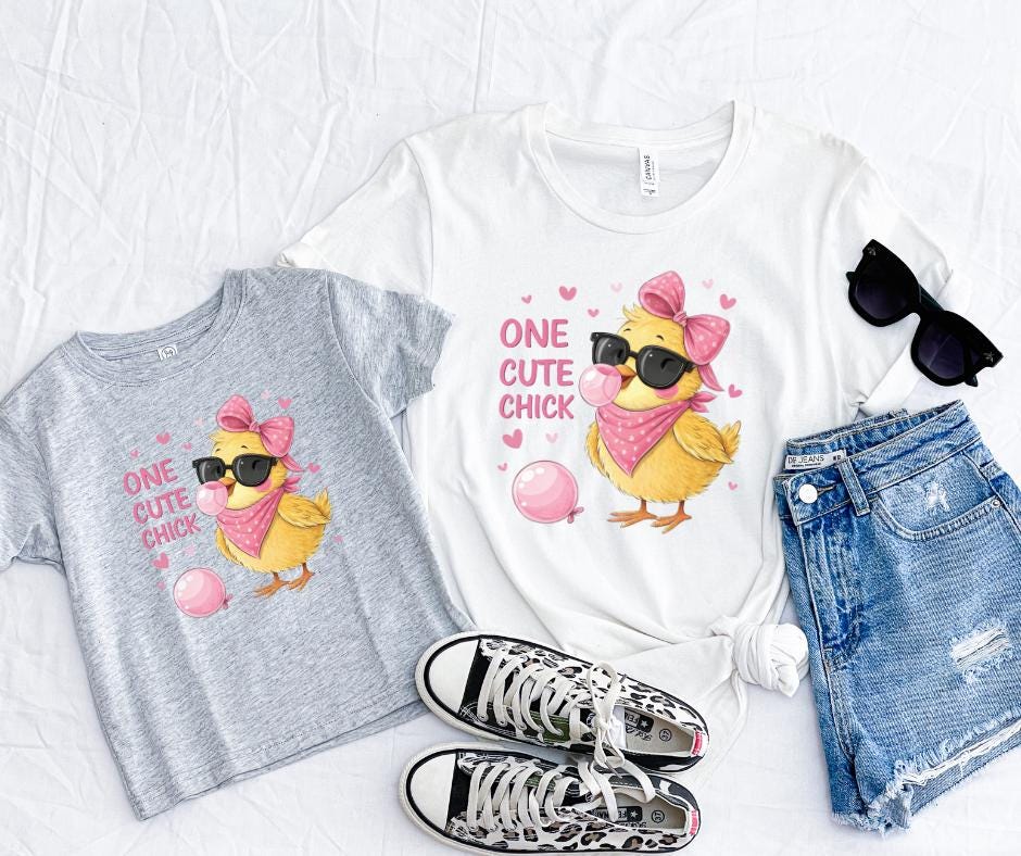 One Cute Chick- Little Chick DTF Transfer Print- Ready To Press