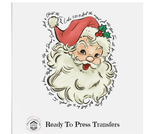 SANTA BIBLE VERSE- DTF Transfer Print Ready To Press