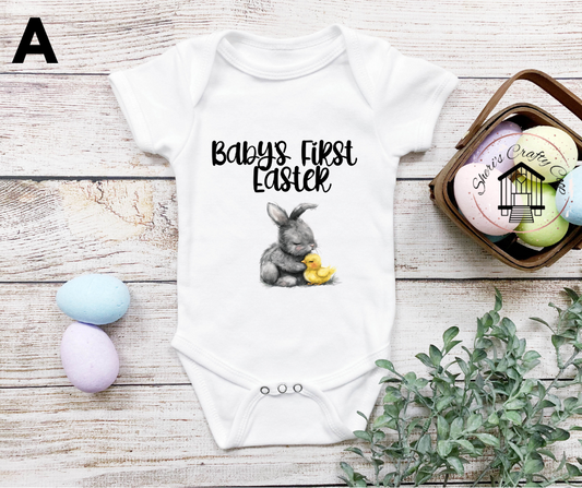 Baby's First Easter Baby Bunny With Chick DTF Transfer Print(Only) Ready To Press