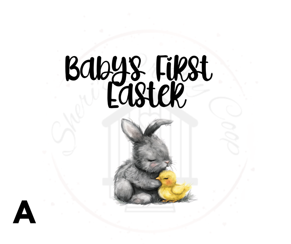 Baby's First Easter Baby Bunny With Chick DTF Transfer Print(Only) Ready To Press