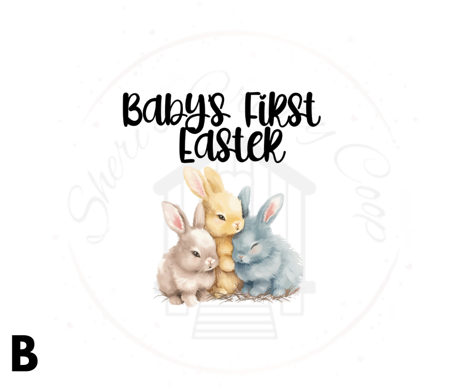 Baby's First Easter Baby Bunny With Chick DTF Transfer Print(Only) Ready To Press