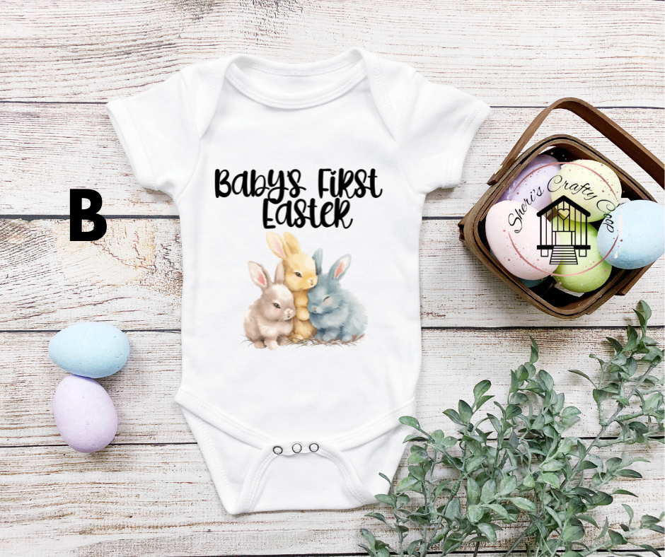 Baby's First Easter Baby Bunny With Chick DTF Transfer Print(Only) Ready To Press