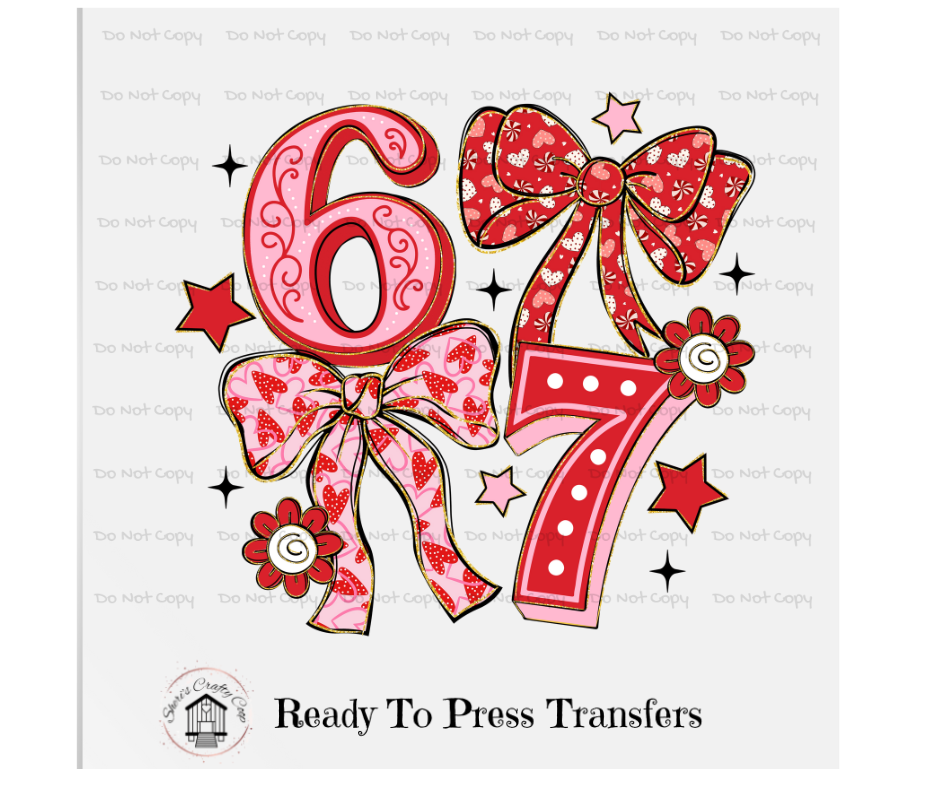 Trending 67 Valentines Day DTF Transfer Prints-  Ready To Press