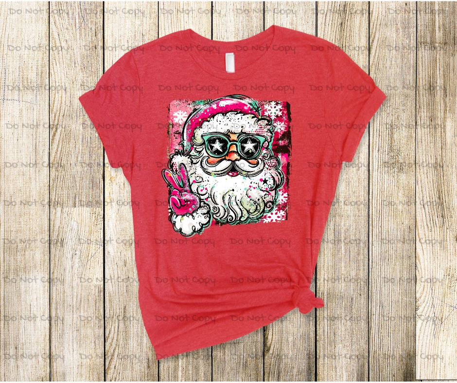 Santa Doodle DTF Transfer Print(Only) Ready To Press