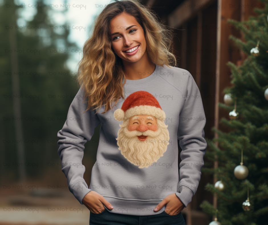 Jolly ST. Nick-Faux Yarn-DTF Transfer Print(Only) Ready To Press