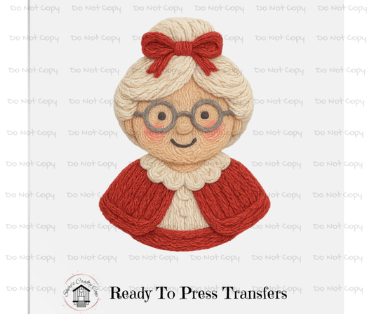 Mrs. Clause -Faux Yarn-DTF Transfer Print(Only) Ready To Press