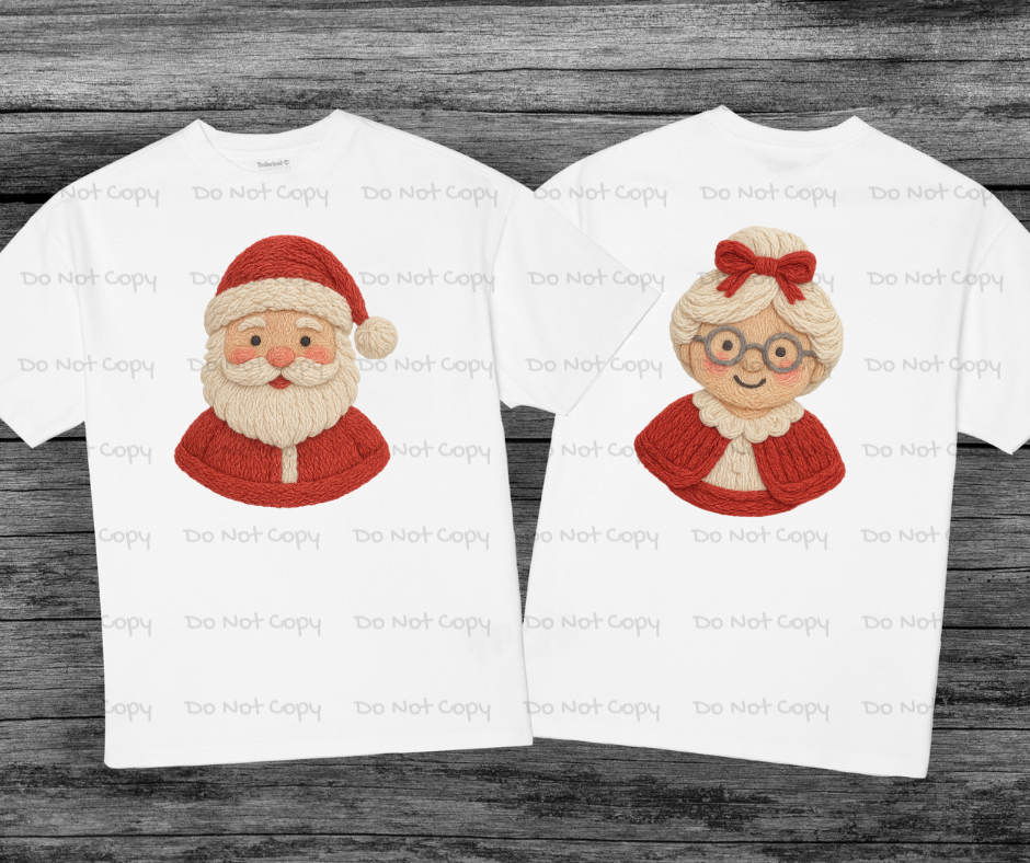 Mrs. Clause -Faux Yarn-DTF Transfer Print(Only) Ready To Press