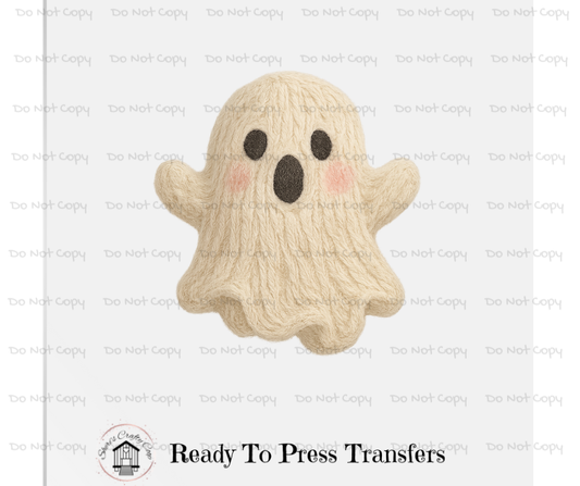 Cute Ghost-Faux Yarn-DTF Transfer Print(Only) Ready To Press