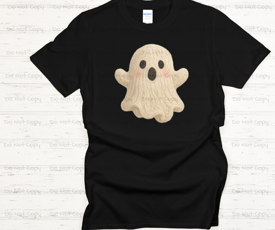 Cute Ghost-Faux Yarn-DTF Transfer Print(Only) Ready To Press