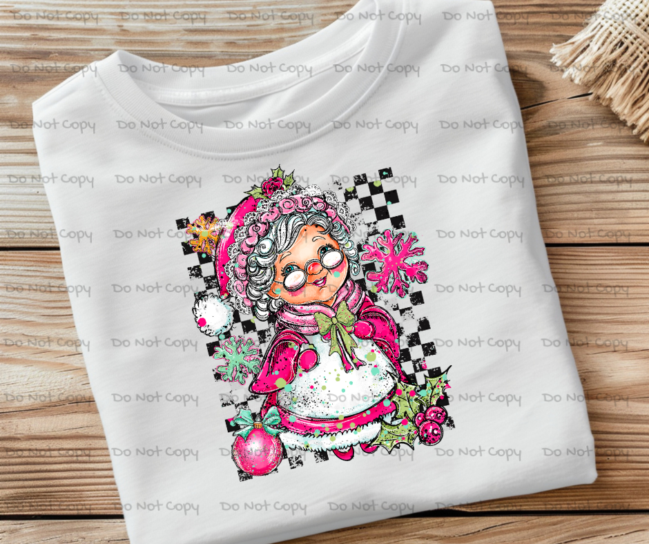 Mrs. Clause Doodle DTF Transfer Print(Only) Ready To Press (