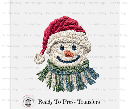 Snowman-Faux Yarn-DTF Transfer Print(Only) Ready To Press