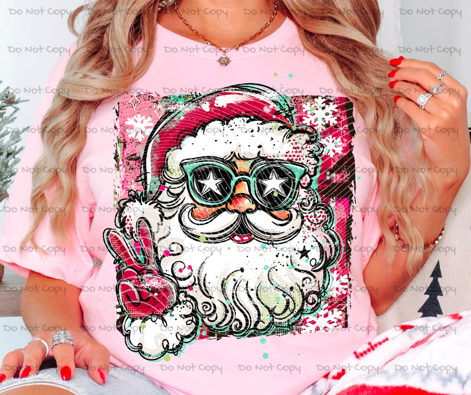 Santa Doodle DTF Transfer Print(Only) Ready To Press