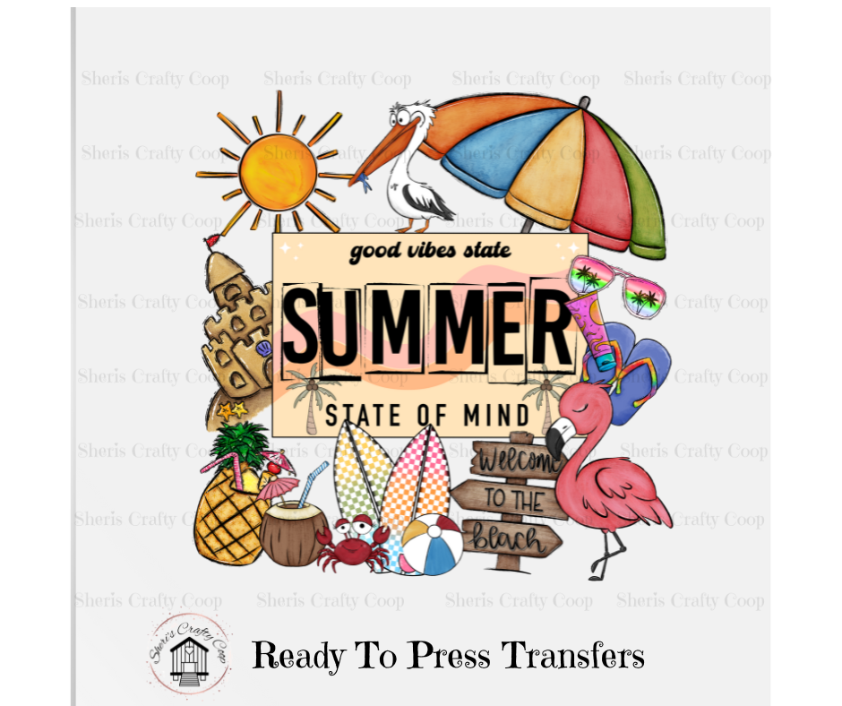 Good Vibes Summer- DTF Transfer Print- Ready To Press