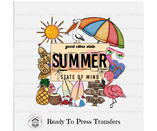 Good Vibes Summer- DTF Transfer Print- Ready To Press