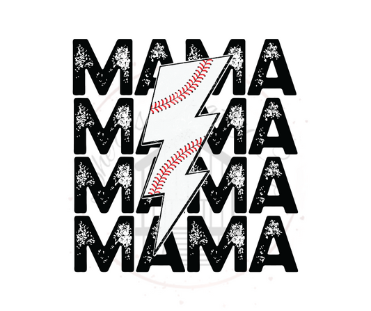 Baseball Mom Lightning Bolt DTF Transfer Print Ready To Press