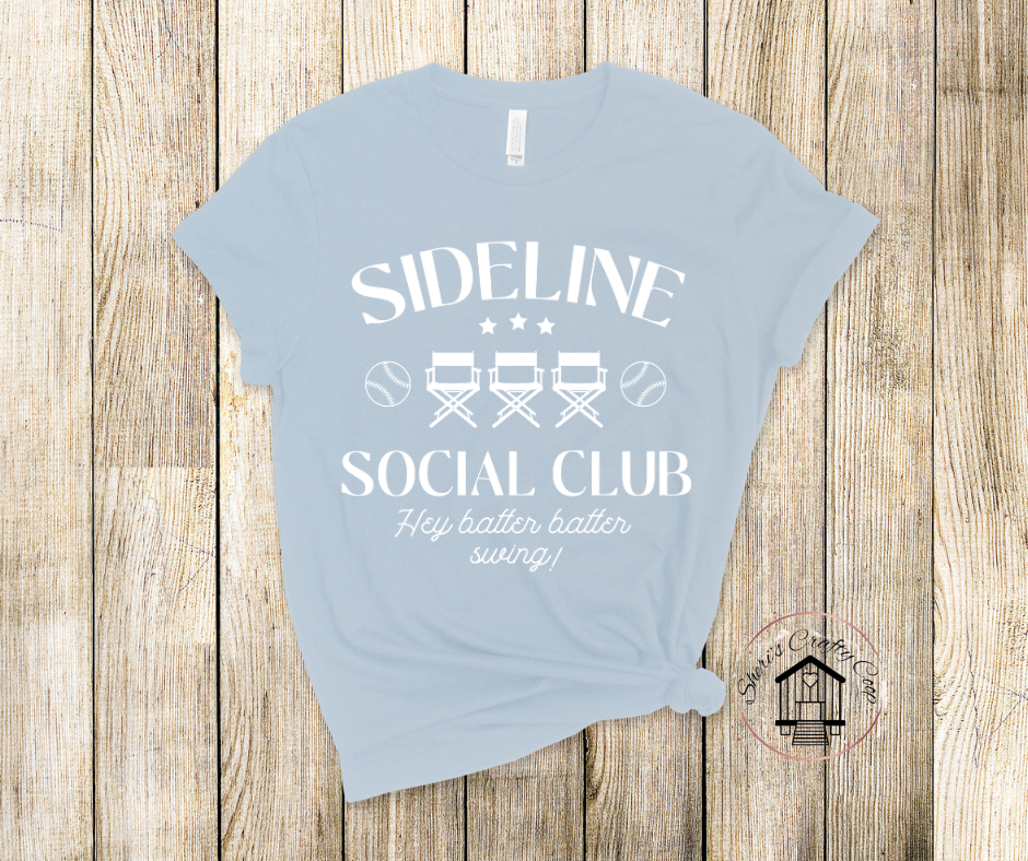 Sideline Social Club Baseball DTF Transfer Print Ready To Press