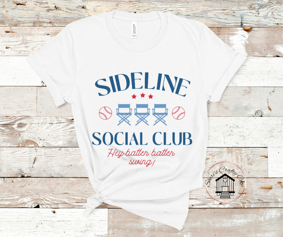 Sideline Social Club Baseball DTF Transfer Print Ready To Press