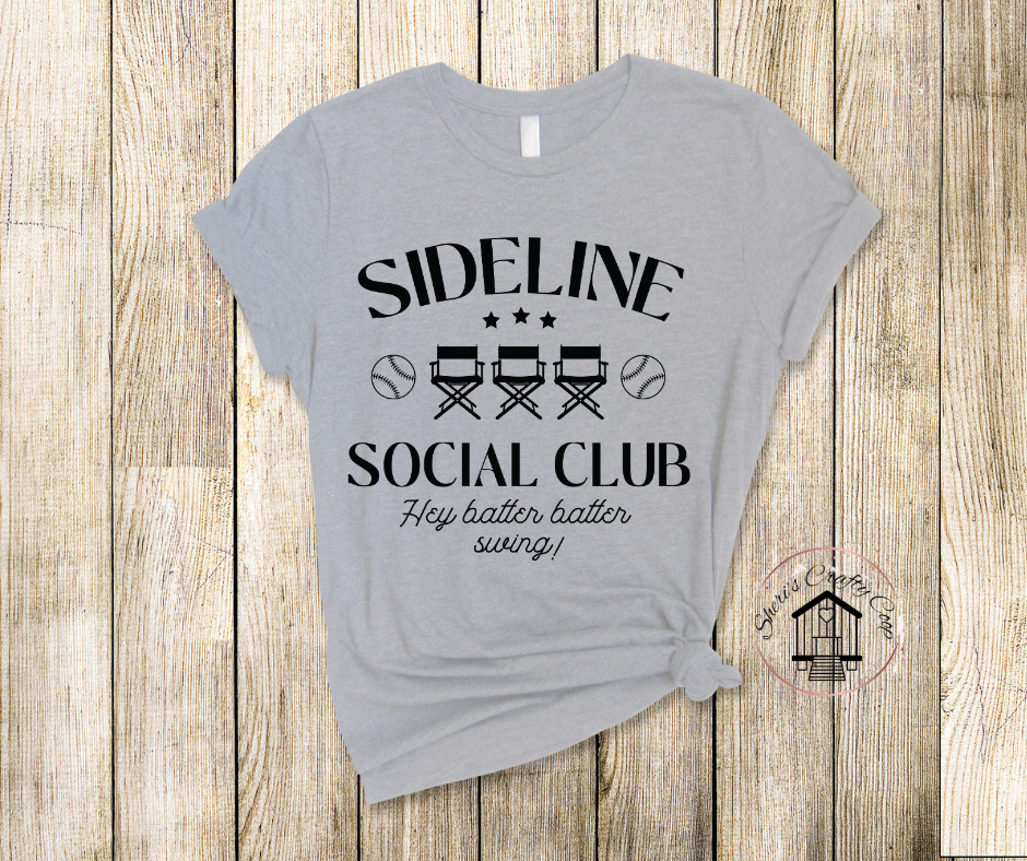 Sideline Social Club Baseball DTF Transfer Print Ready To Press