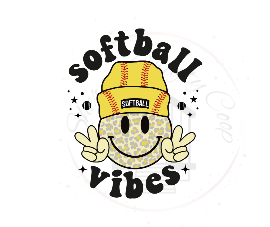 Retro Softball Vibes DTF Transfer Print Ready To Press