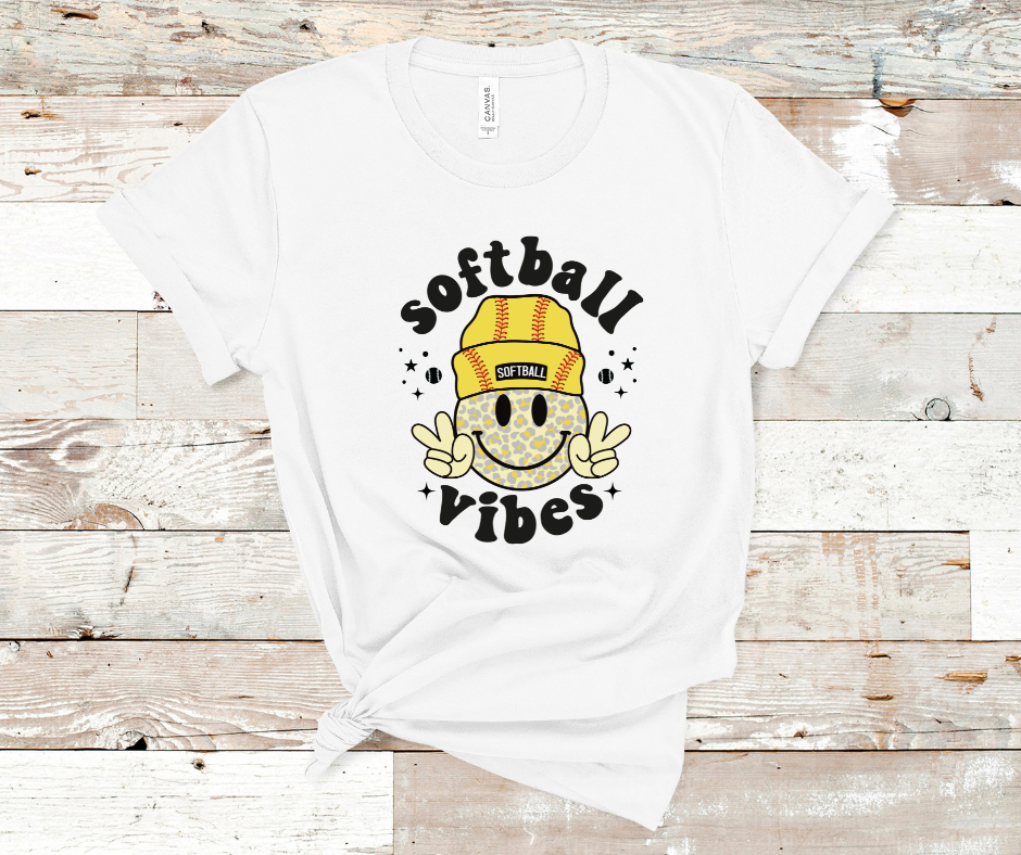 Retro Softball Vibes DTF Transfer Print Ready To Press