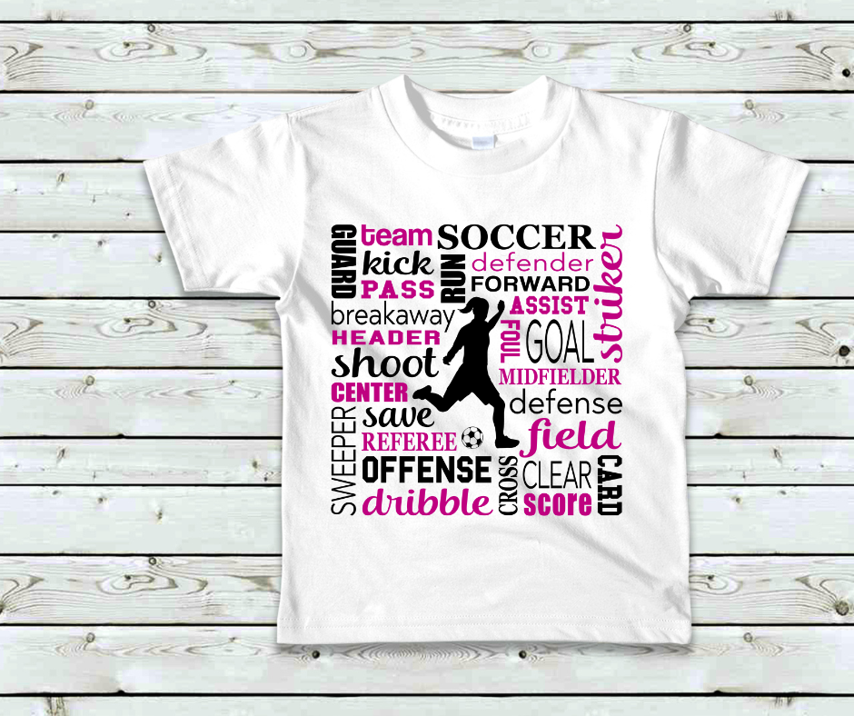 Female Soccer Empowerment Words  DTF Transfer Print(Only) Ready To Press