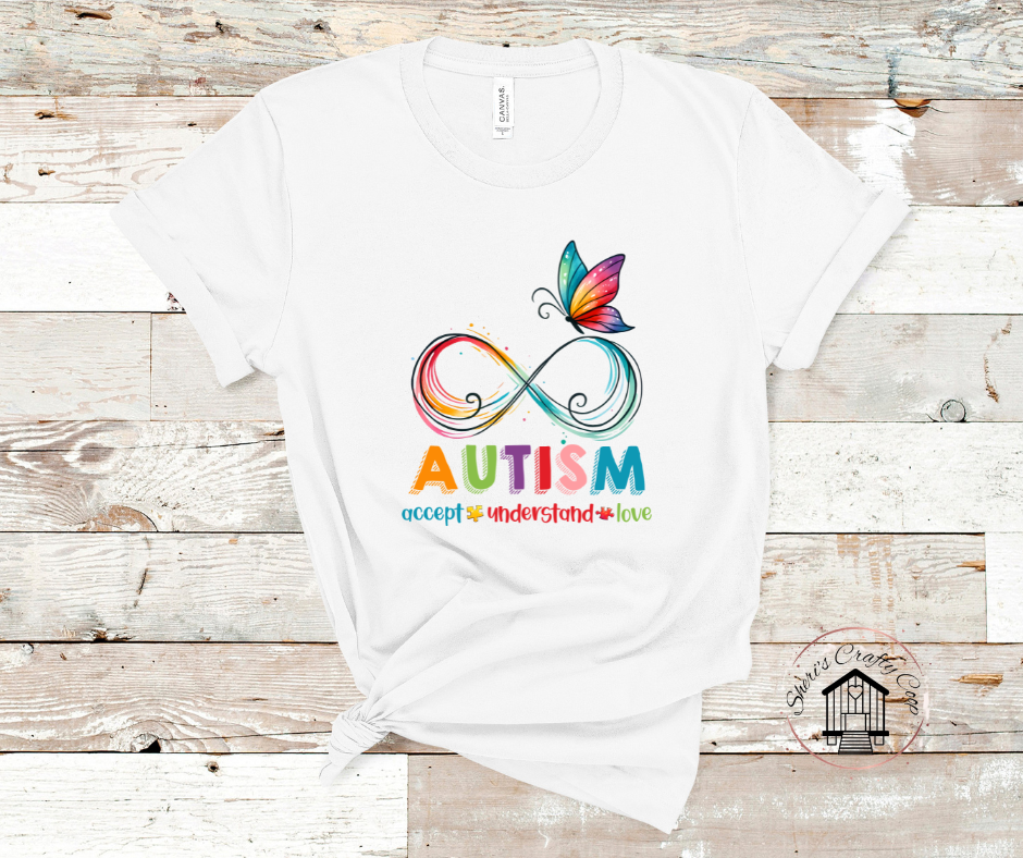 Autism Infinity Ribbon Butterfly Autism Awareness DTF Transfer Print(Only) Ready To Press