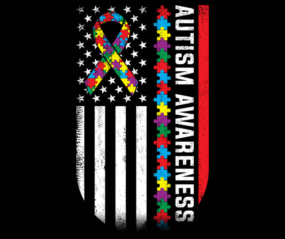 Autism Awareness USA Flag  DTF Transfer Print(Only) Ready To Press