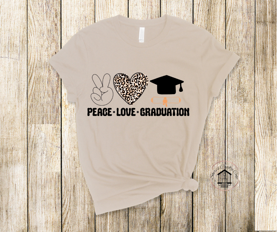 Peace Love Gradution  DTF Transfer Print Ready To Press