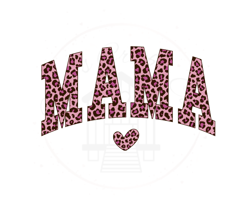 Mama Pink Leopard Print DTF Transfer Print Ready To Press