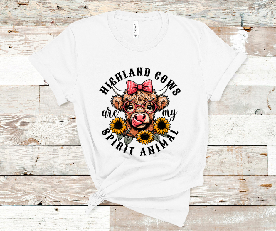 Highland Cows Are My Spirit Animal Soft Comfy Tee