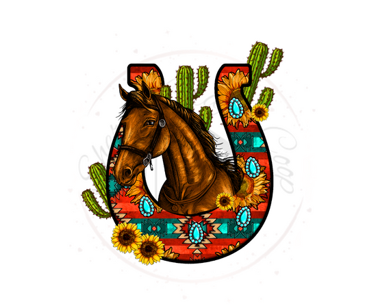 Aztec Horseshoe  DTF Transfer Print(only) Ready To Print