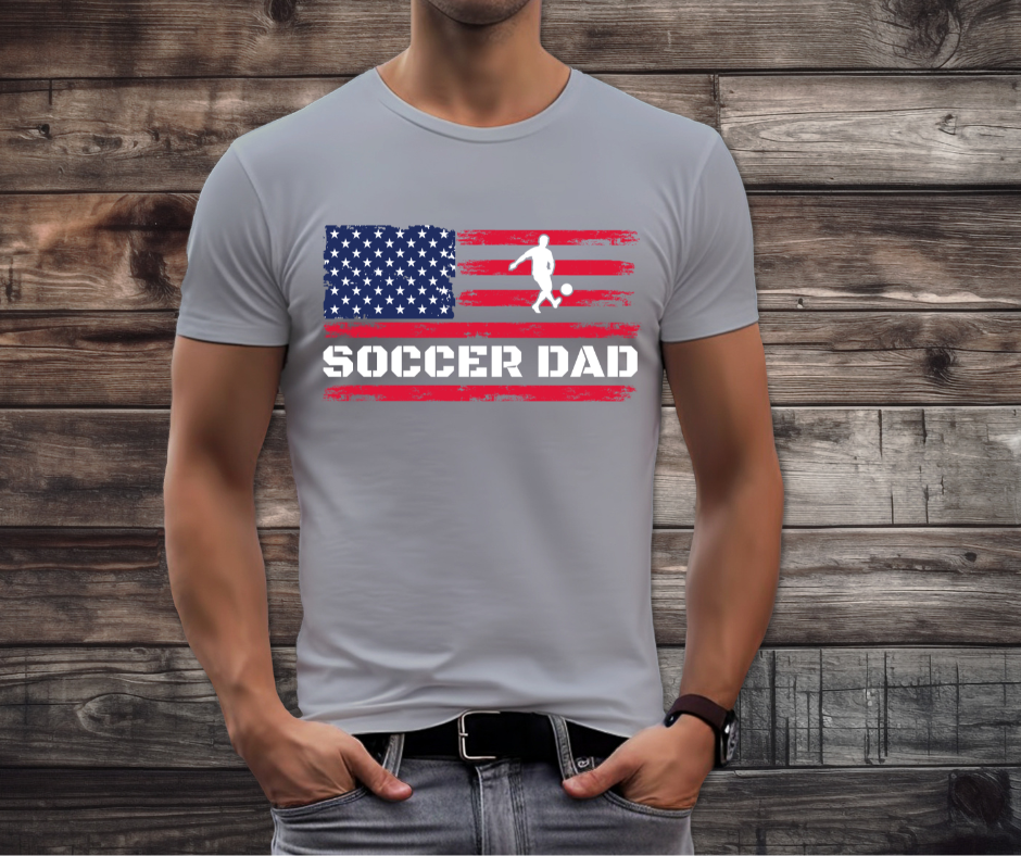 Soccer Dad USA Flag Soccer DTF Transfer Print(Only)