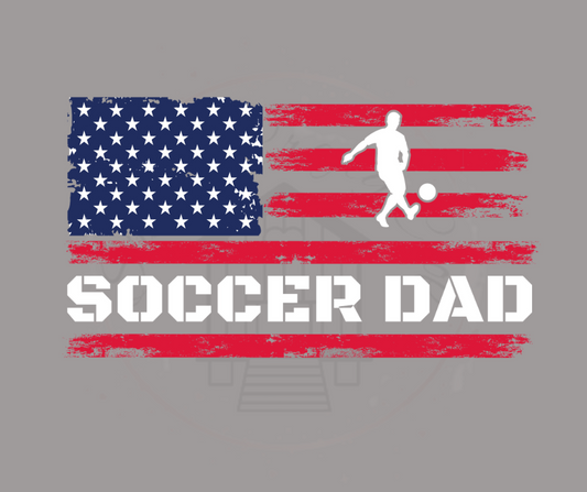 Soccer Dad USA Flag Soccer DTF Transfer Print(Only)