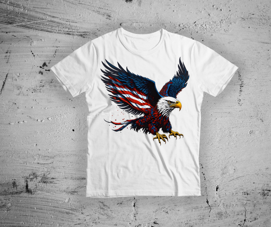 American Bald Eagle Patriotic DTF Transfer Print(Only) Ready To Press