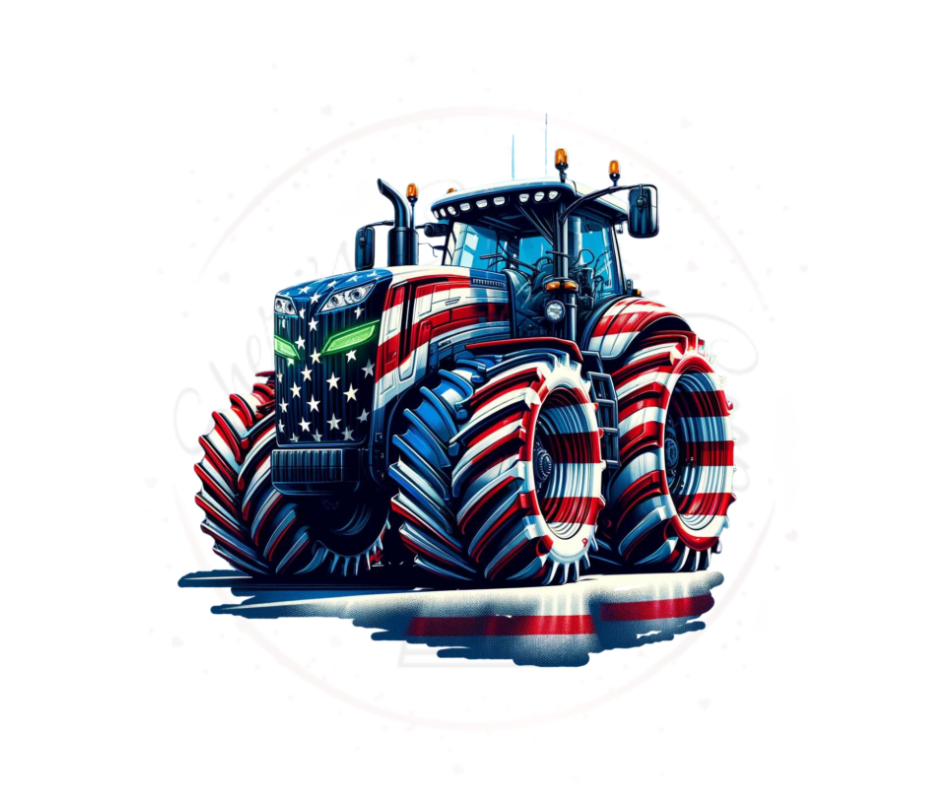 USA Tractor Farmer Patriotic DTF Transfer Print(Only) Ready To Press