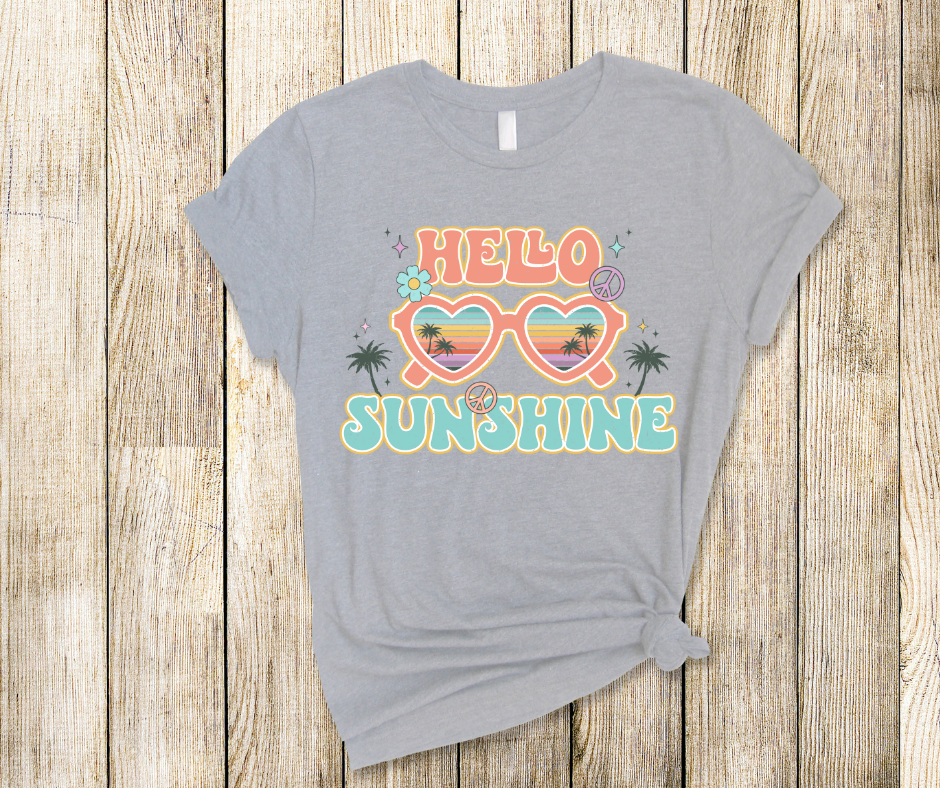 Hello Sunsine Summer DTF Transfer Print(Only) Ready To Press