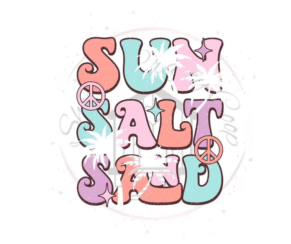 Retro Sun Salt Sand Summer DTF Transfer Print(Only) Ready To Press