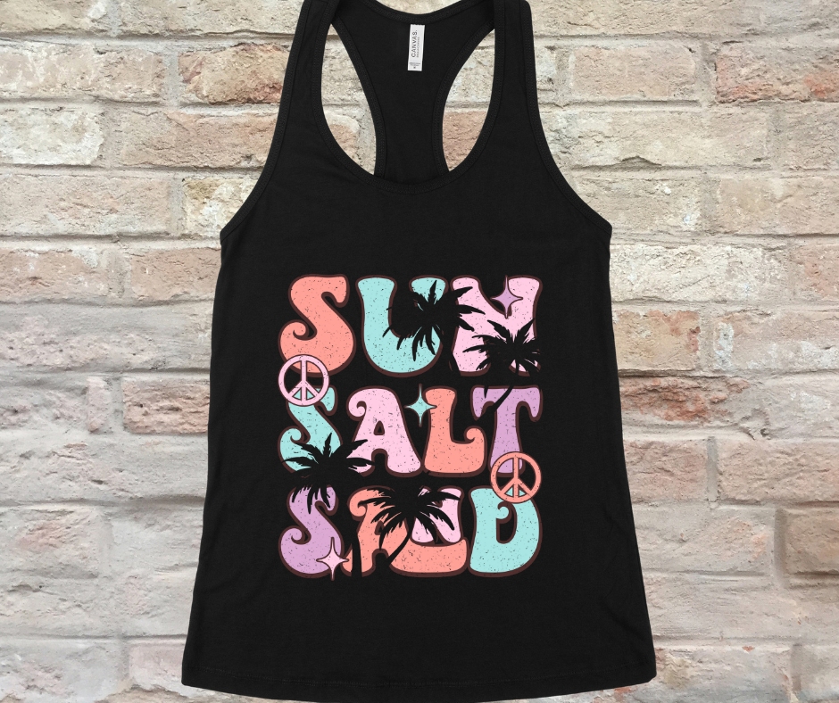 Retro Sun Salt Sand Summer DTF Transfer Print(Only) Ready To Press