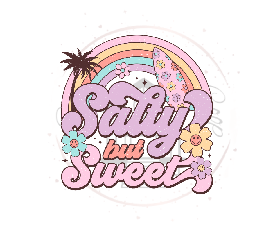 Retro Salty But Sweet Summer DTF Transfer Print(Only) Ready To Press