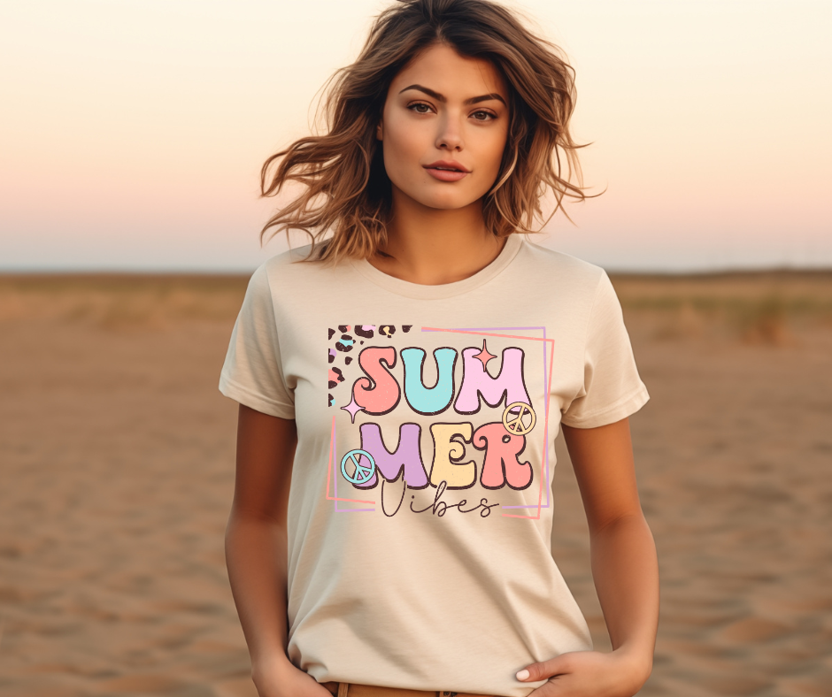 Retro Summer Vibes Summer DTF Transfer Print(Only) Ready To Press