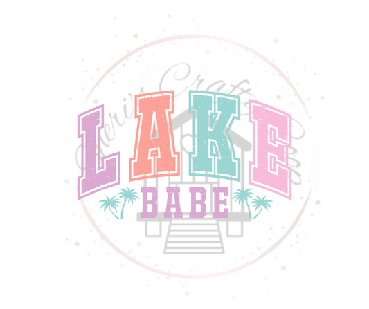 Retro Lake Babe Summer DTF Transfer Print(Only) Ready To Press