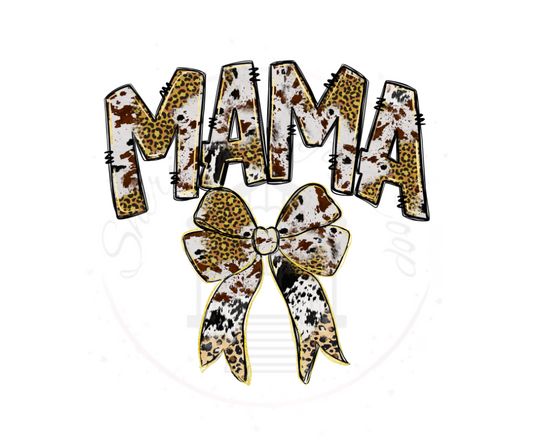 Western Mama Cowprint Coquette Full Colored DTF Transfer Print Ready To Press